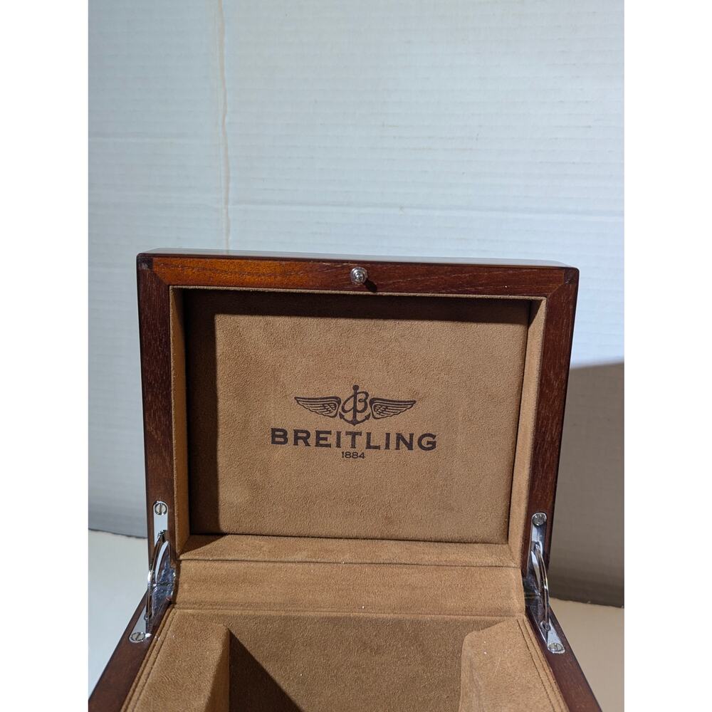 Breitling Luxury Burl Wood Watch Presentation Box High Gloss Timepiece Display - Picture 11 of 12